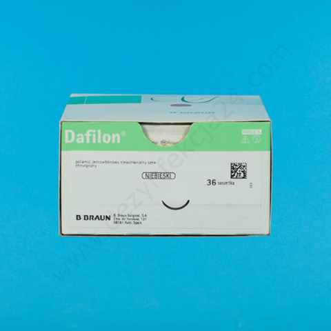 Nici DAFILON 4/0 ig. 19 mm, 3/8 koła, odwrotnie tnąca / 45 cm - niewchłanialne, monofilament, poliamid (36 szt.)