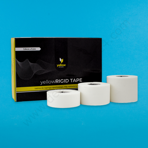 yellowRigid Tape- taśma do tapingu sportowego z klejem nakładanym wzdłuż 3,8cm x 9,1m - biała (6 szt.)